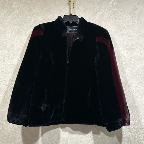 Vintage Outerlayers Black Plush Faux Fur Women's Jacket - Picture 1 of 11